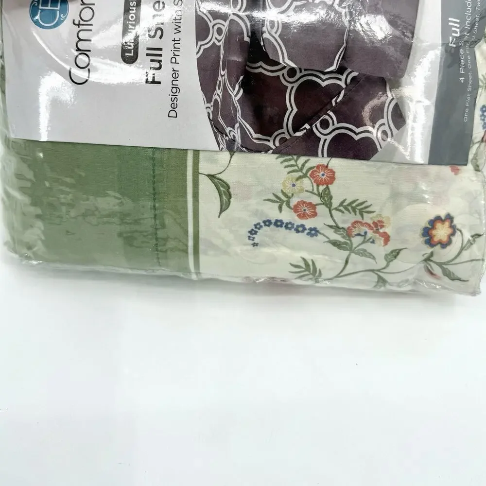 Comfort Bay Luxuriously Soft Full Sheet Set Country Floral Retro Print Polyester